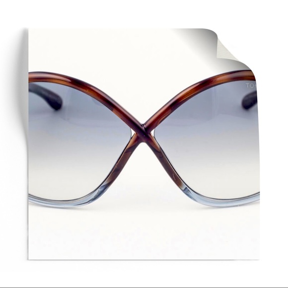 Sold Tom Ford Ivanna 372 53W Havana / Blue Sunglasses - Picture 2 of 8